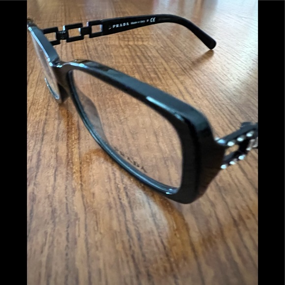 Prada Eyeglasses Crystal Black 1AB-101 clear lens New No tags Case Certificate - Picture 4 of 4